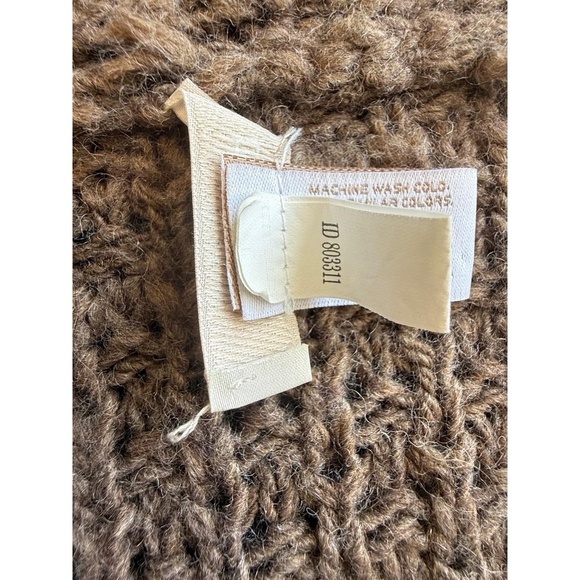 Chico's Cardigan Womens Size 2 Taupe Short Sleeved Chunky Knit  Cozy Soft Warm - Picture 6 of 9